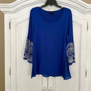 Royal blue tunic length top by I.N. Studio